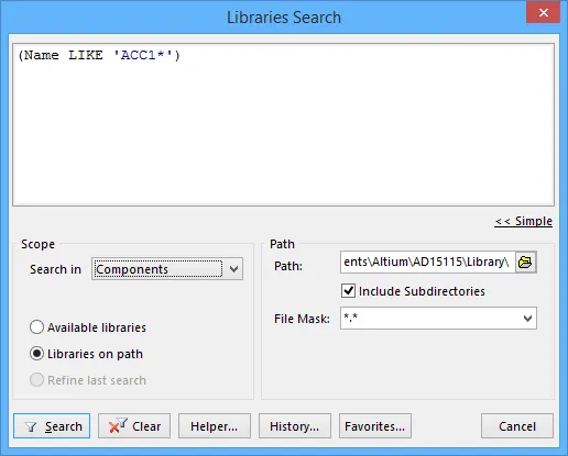 Advancedモードでは、任意の複雑なクエリを定義することができます。 Advancedモードでは、任意の複雑なクエリを定義することができます。
